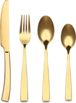 Bestekset - Bestek Goud -24 Delig-Zwitsers Kwaliteit-Complete Set-100% Roestvrijstaal-Gold 24k-Goud 24K