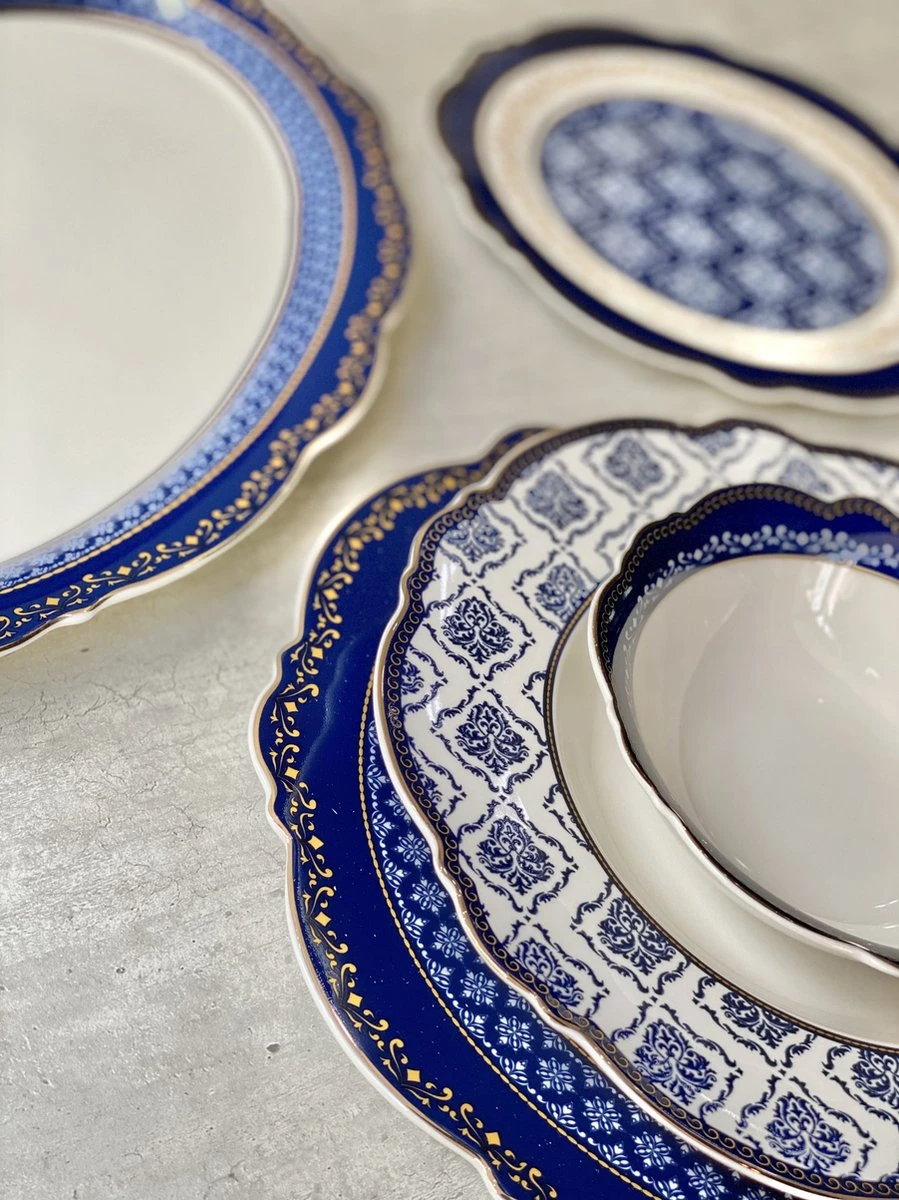 Selinex Porselein Serviesset Barok Blauw 25-delig 1 Selinex Porselein Serviesset Barok Blauw 25-delig