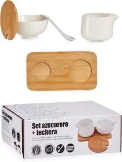 Suiker En Melk Serveren Setje Van Keramiek Met Bamboe 19 Cm -Huishoudelijk Serviesgoed 908x1200 2