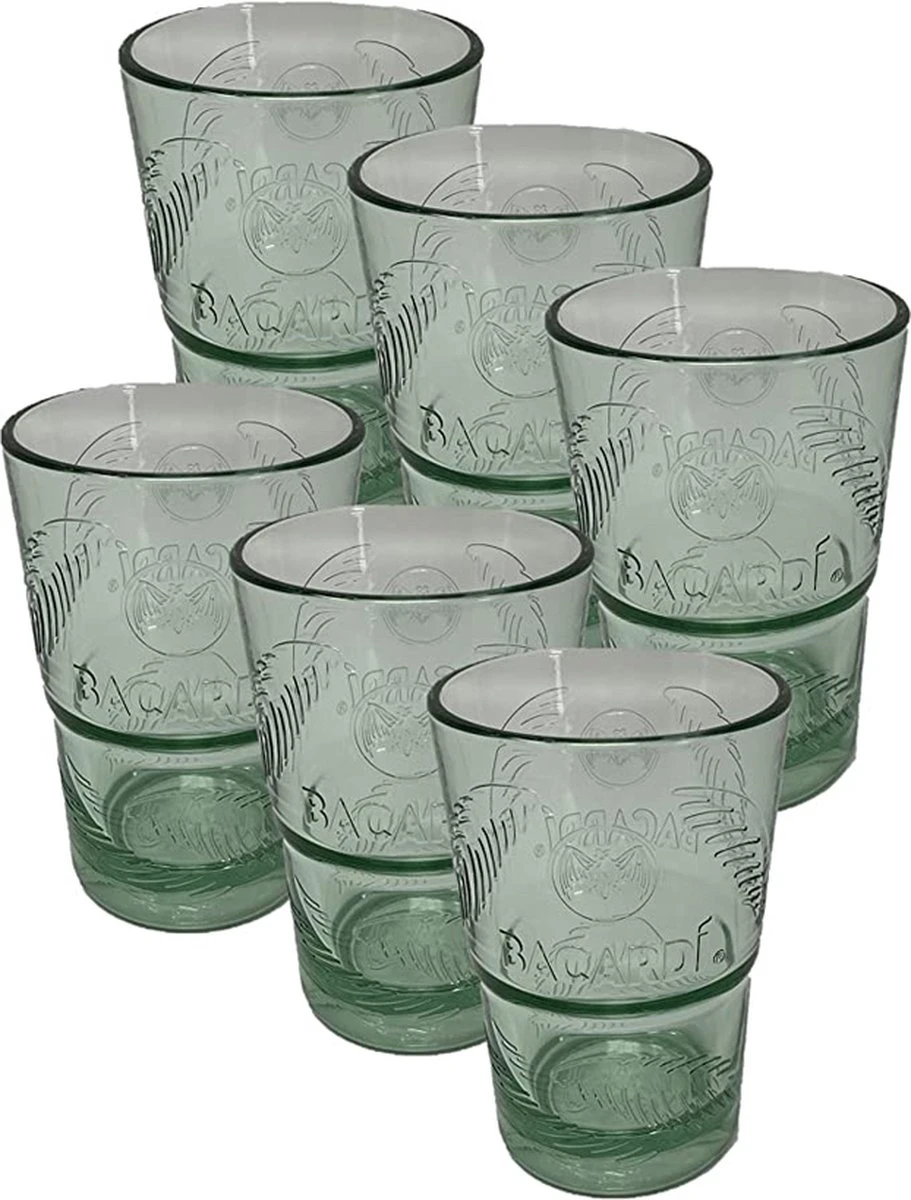 Bacardi Mojito Glazen Groen ( Set Van 6) 3 Bacardi Mojito Glazen Groen ( Set Van 6) - Afbeelding 3