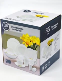 JT Serviesset - Wit - 35delig - 4 Persoons - Luxe Reliëf Design 15 JT Serviesset - Wit - 35delig - 4 Persoons - Luxe Reliëf Design -Huishoudelijk Serviesgoed 917x1200 5