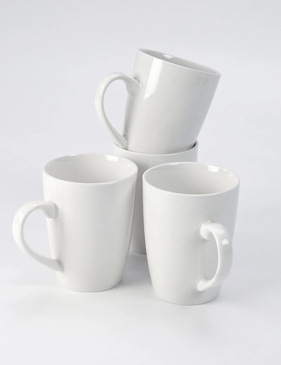 JT Serviesset - Wit - 35delig - 4 Persoons - Luxe Reliëf Design 11 JT Serviesset - Wit - 35delig - 4 Persoons - Luxe Reliëf Design - Afbeelding 11