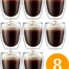 Set Van 8 Dubbelwandige/thermische Koffietassen/thee/glas 250ml