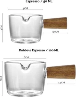 House Of Husk® Espresso Maat Glazen Set - Barista Shotglazen - Mini Maatbeker 50ml En 100ml - Multifuncitoneel Serveerkommetjes- Sauskom - Juskom - 2 Stuks -Huishoudelijk Serviesgoed 942x1200 1