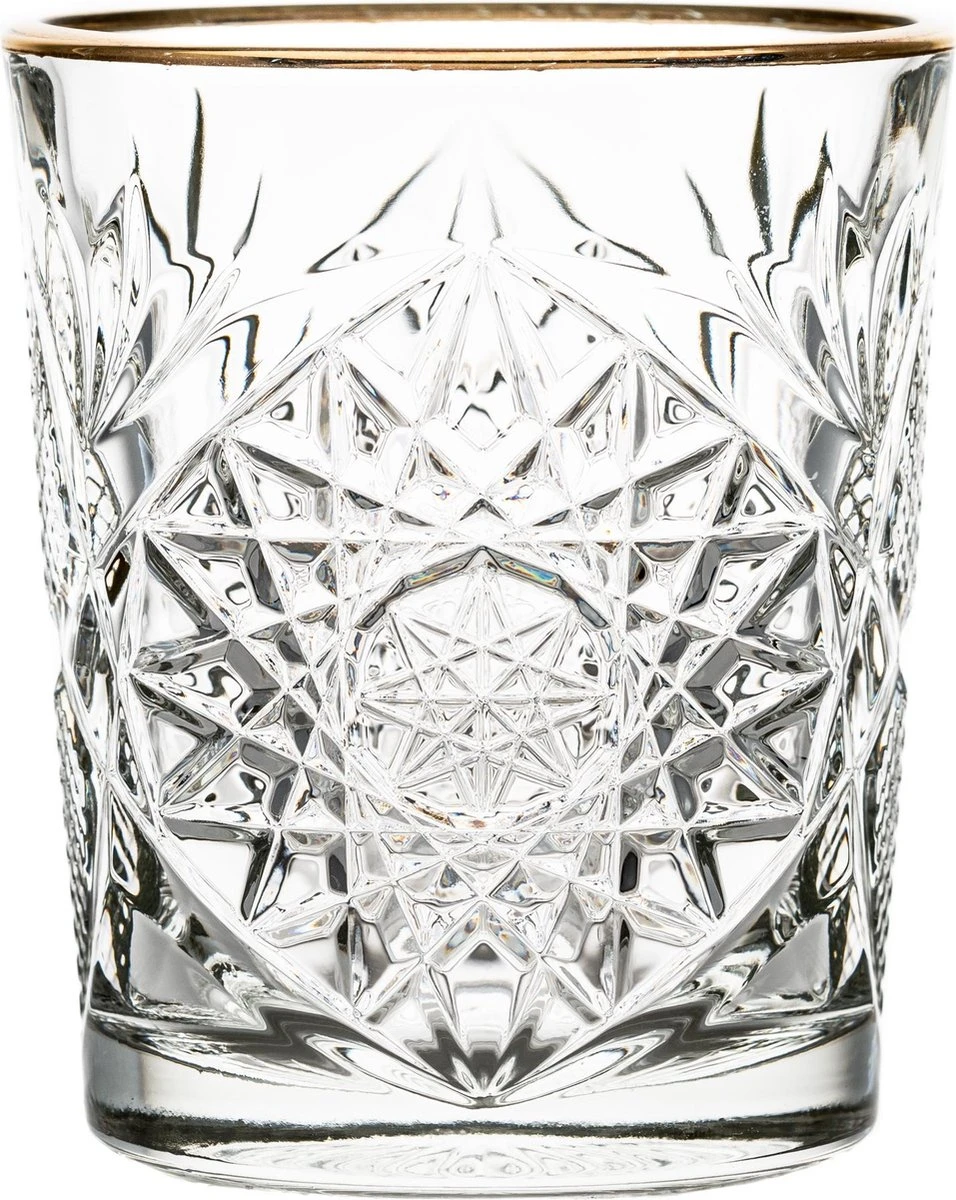 Libbey Hobstar Drinkglas Gold – 355 Ml / 35,5 Cl - 6 Stuks - Vintage Design - Hoge Kwaliteit - Gouden Rand 3 Libbey Hobstar Drinkglas Gold – 355 Ml / 35,5 Cl - 6 Stuks - Vintage Design - Hoge Kwaliteit - Gouden Rand - Afbeelding 3