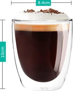 Luxe Dubbelwandige Koffieglazen - Latte Macchiato Glazen - Cappuccino Glazen - 300 ML - Set Van 6 -Huishoudelijk Serviesgoed 963x1200
