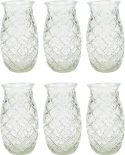 Merkloos Beker - Glas Ananas - 6 Stuks - Zomer - Cocktail -400ml -Huishoudelijk Serviesgoed 971x1200 3