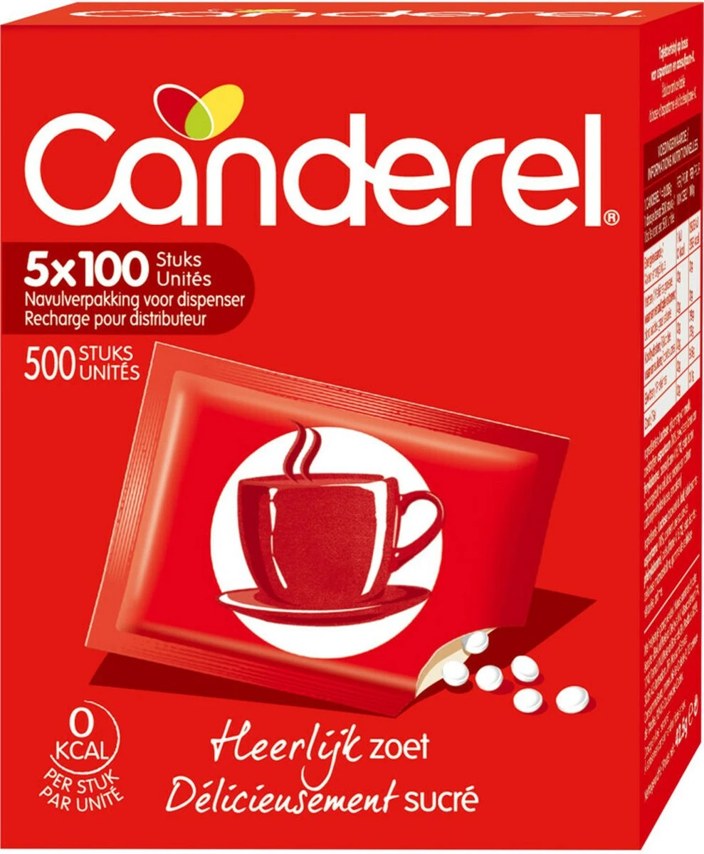 3x Canderel Rood Zoetjes Navulling 500 Stuks 1 3x Canderel Rood Zoetjes Navulling 500 Stuks