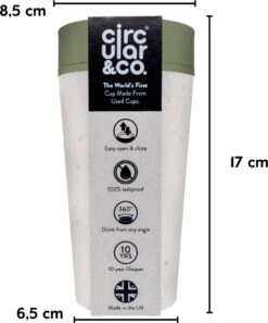 Circular&Co. Herbruikbare To Go Koffiebeker (rCUP) Crème/groen 12oz/340ml -Huishoudelijk Serviesgoed 999x1200 3